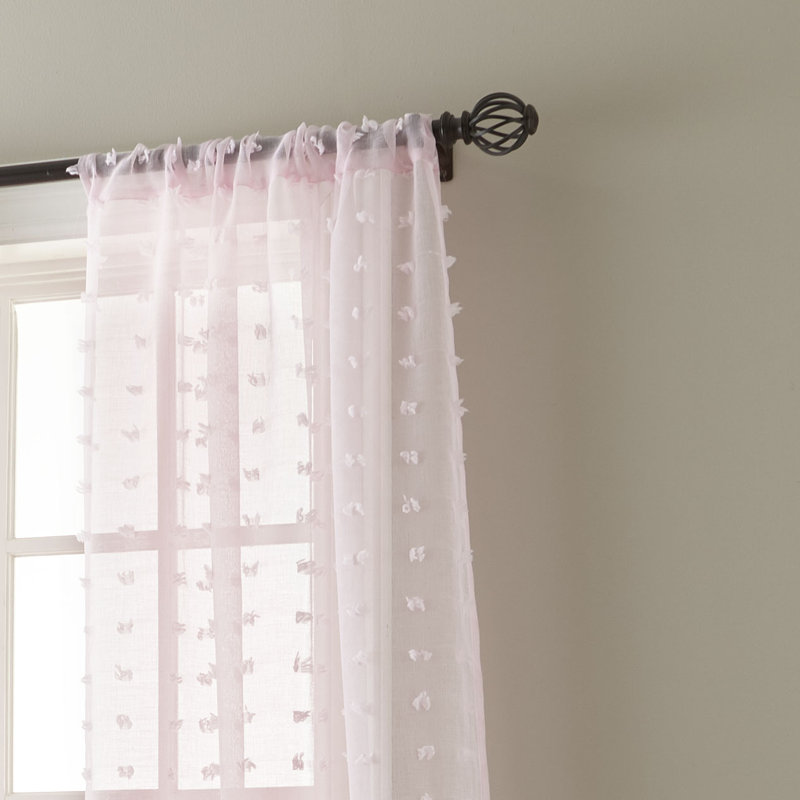 Sheer Curtain Pair, Pink