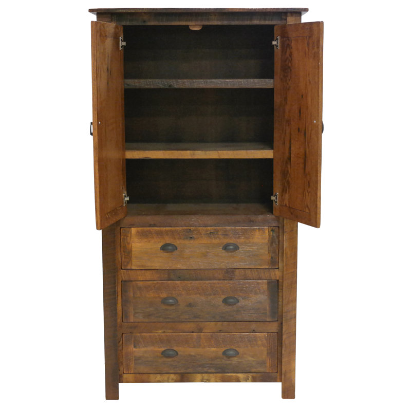 Armoire à trois tiroirs Fireside Lodge Barnwood - Premium Line, Bois de grange
