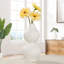 Vase en céramique blanche nervurée 10 "Liubomila-95418597-95418596