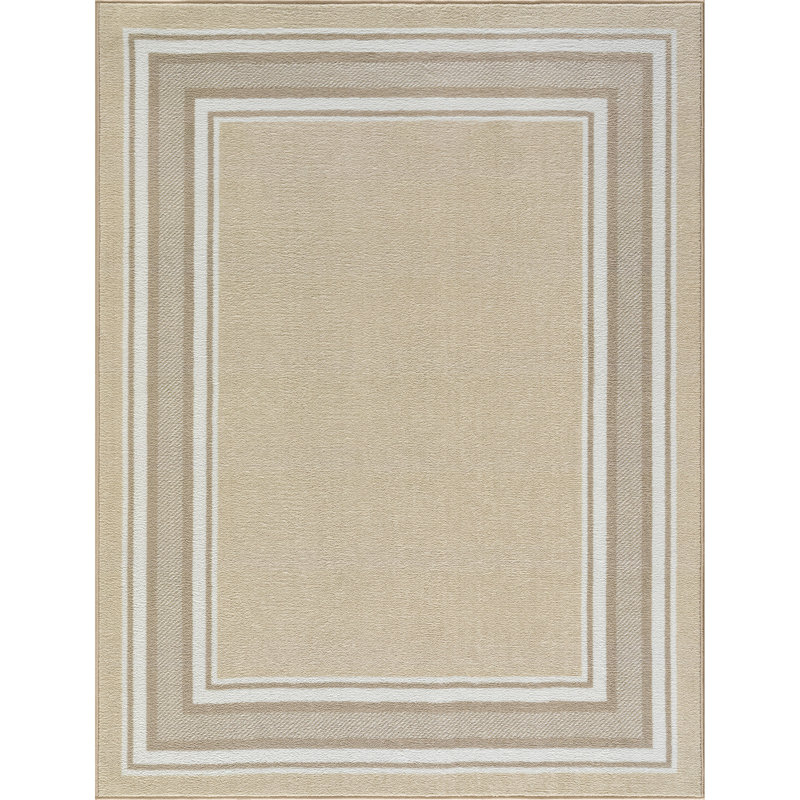 Avigail Beige Non-Slip Area Rug, Rectangle 7'10'' x 10'4''