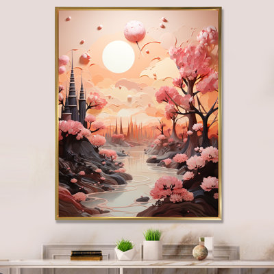 " Skyline Puffy Peach Castle "