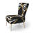Gold Chain Zebra Geometric - Upholstered Patterned Accent Side Chair