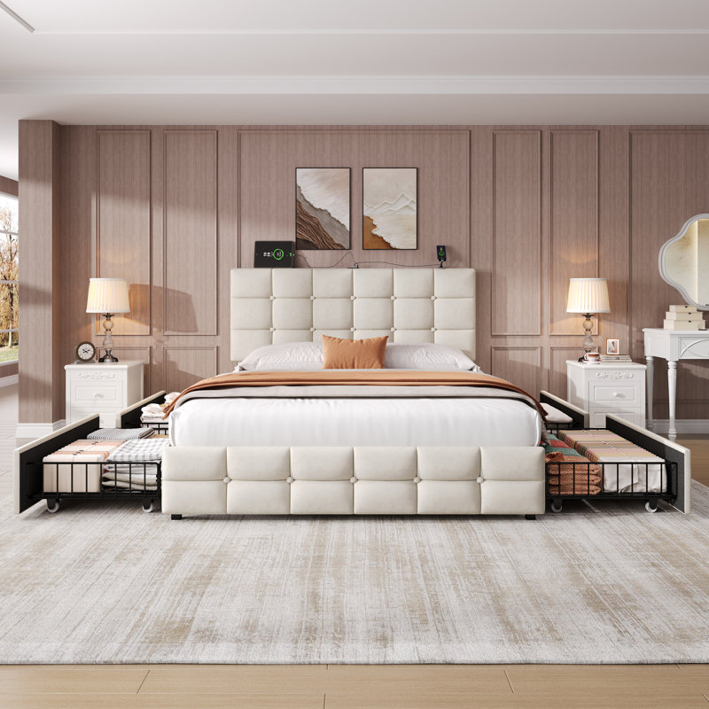 Storage Bed, Beige