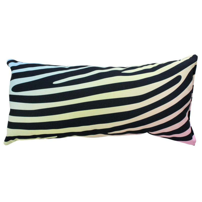 Animal Print Reversible Throw Pillow, Pastel Gradient/Black