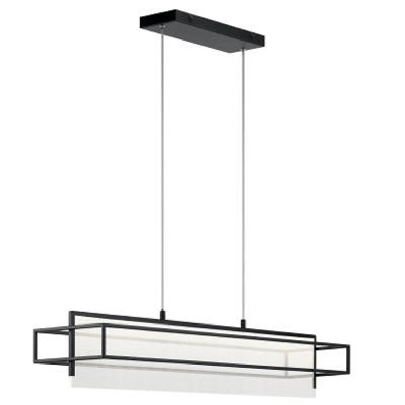 Luminaire suspendu linéaire 38 po Vega noir mat