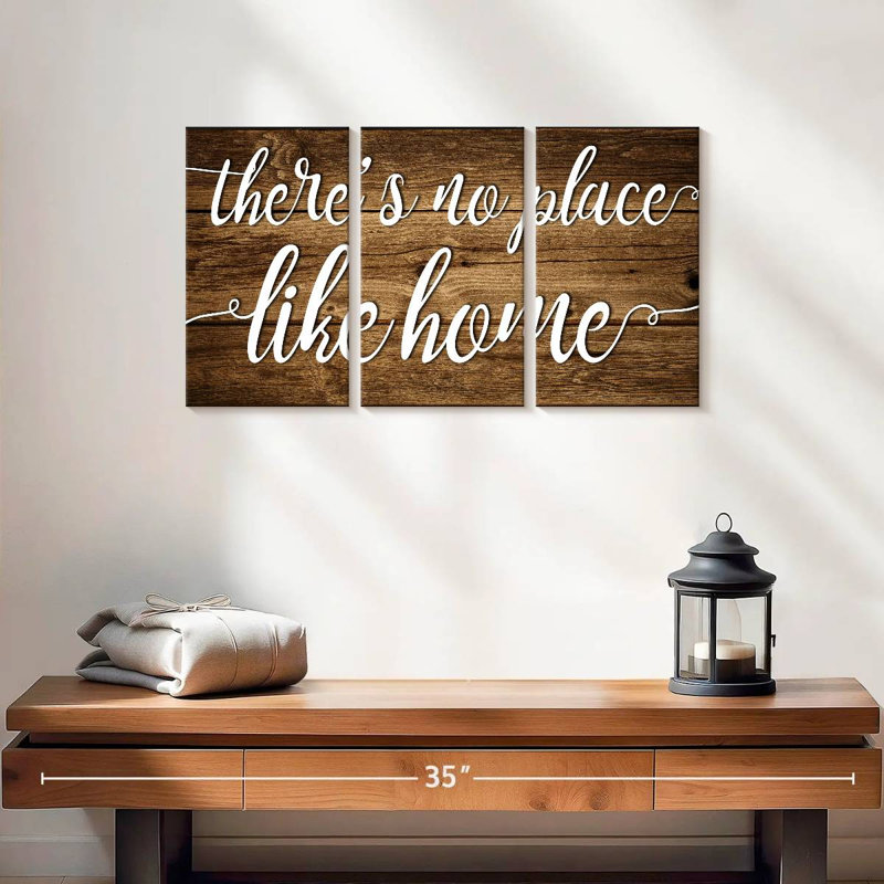 " There's No Place Like Home Multi Piece Canvas Print " 3 - Pieces, 12" H x 26" W x 1" D