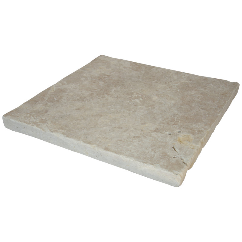 Marzana 16 in. x 16 in. x 1.18 in. Tumbled Travertine Stone Look Paver (1.78 sq. ft./unit, 1 Piece), Dune
