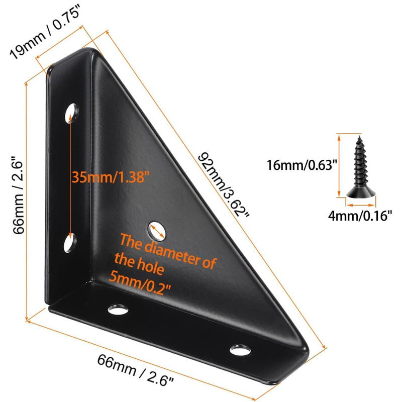 4 Pcs Trapeziform Angle Brackets