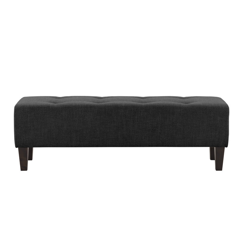 Brode Polyester Upholstered Bench, Dark Gray