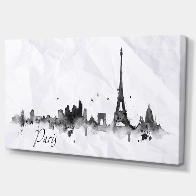 Paysage urbain «Paris with Eiffel Silhouette», peinture