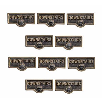 Switch Tags Downstairs Name Signs 1-Gang Rocker Wall Plate -  The Renovators Supply Inc., 40405