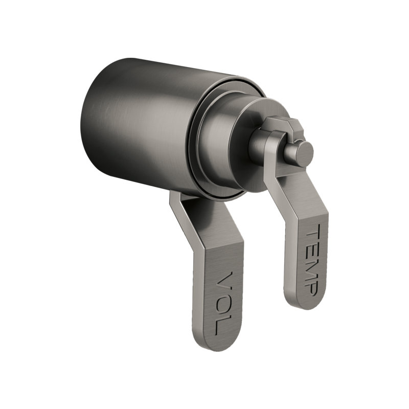 Litze® Lavatory/Bidet Diverter Trim, Industrial Lever, Luxe Steel