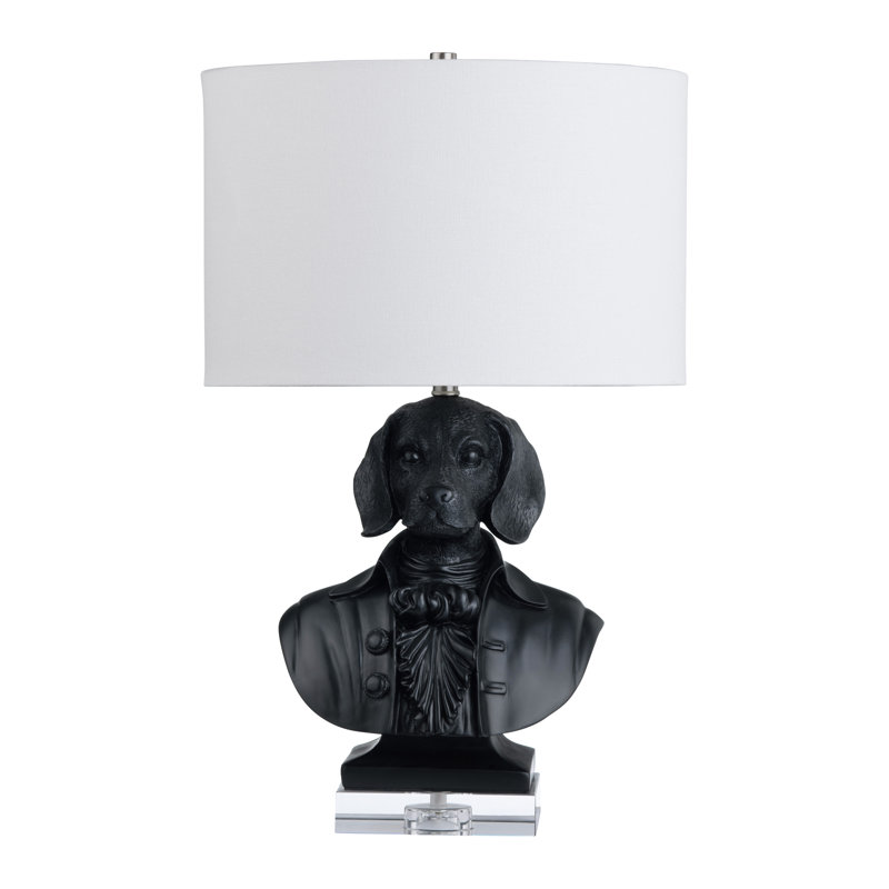 22.75" Resin Table Lamp With White Shade
