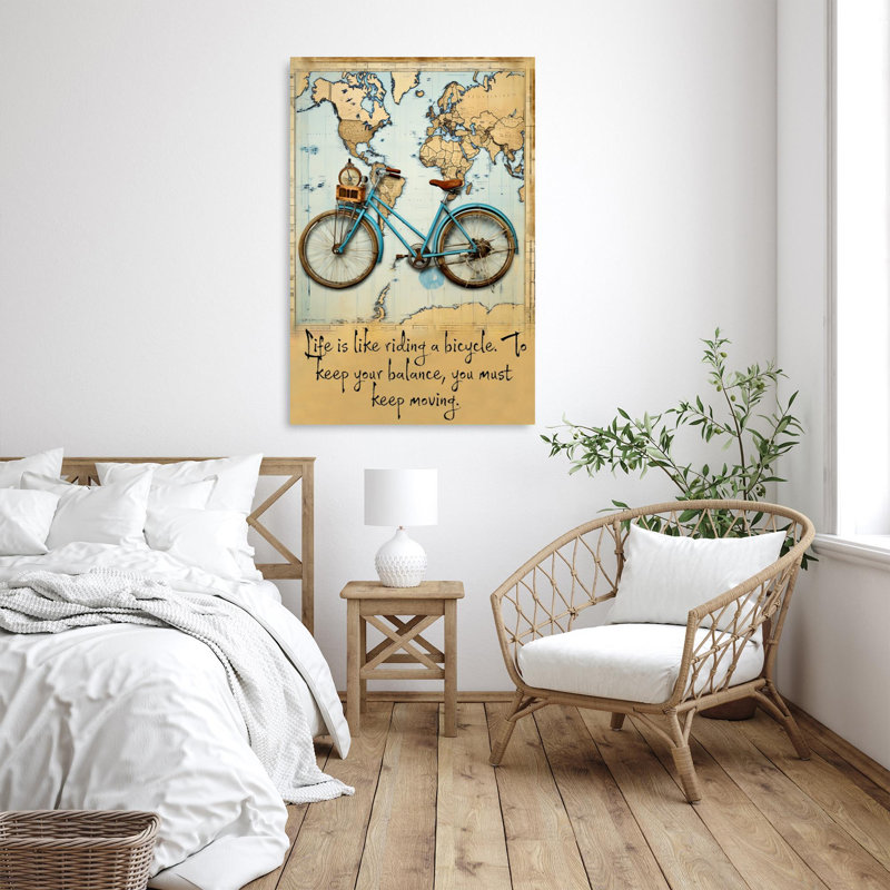 La vie est comme faire du vélo, H 20 po x l 16 po x P 1,25 po