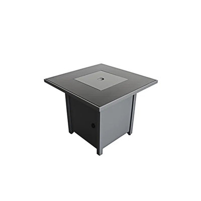 Table de foyer d'extérieur en acier avec couvercle H 25 po x l 30 po