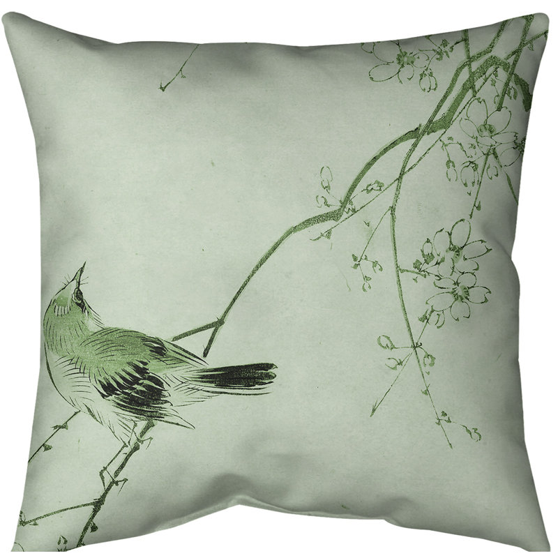 Housse de coussin japonaise, Vert, 18 po x 18 po, Faux lin