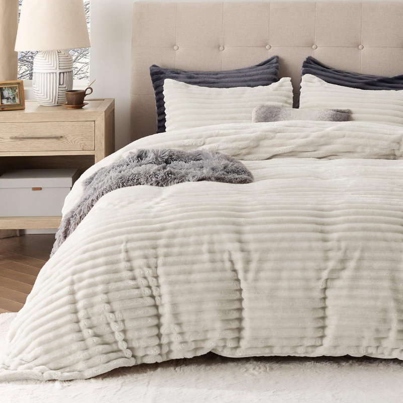 Ensemble de housse de couette Litsure, Housse de couette grand et 2 taies d'oreiller stan, Lin lin