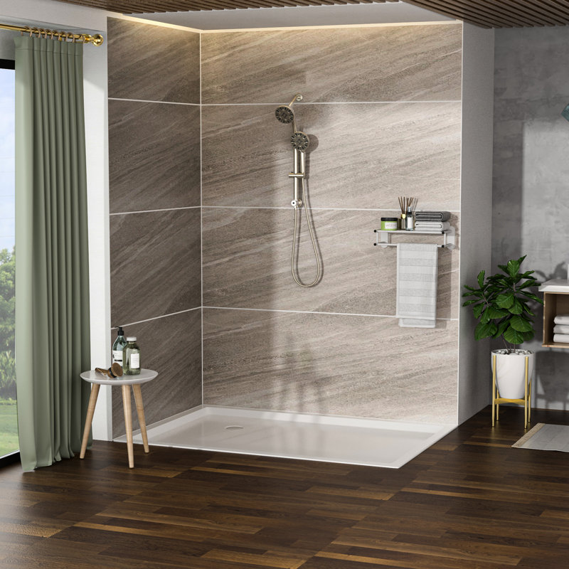 Système de pomme de douche double en nickel brossé: pomme de douche de 4,7 po, douche à 7 poignées, système de barre coulissante réglable et ensemble de tuyaux avec pomme de douche à pluie et nickel