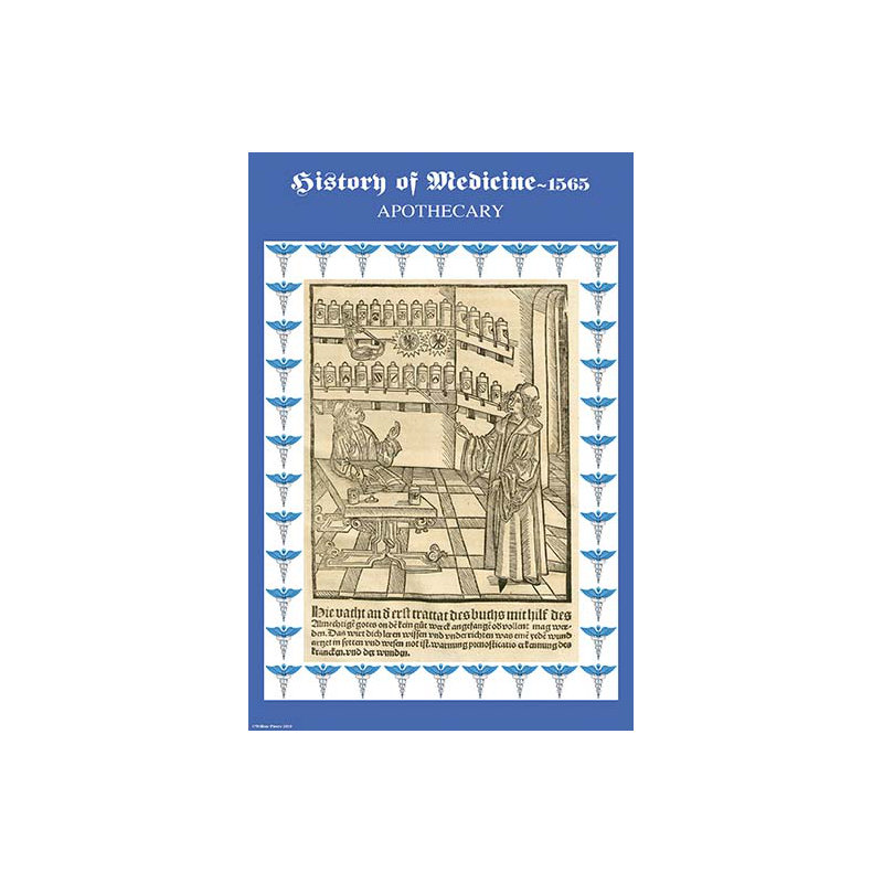 Apothicaire-impression d’art graphique, H 36 po x l 24 po x P 1,5 po
