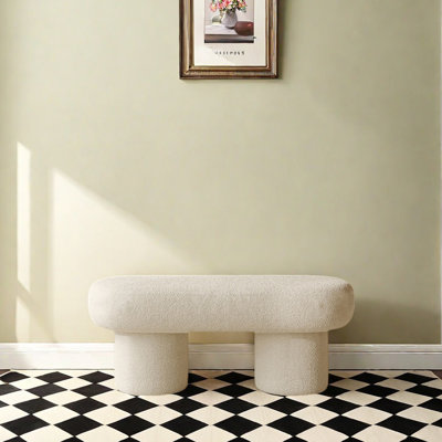 Banc de style crémeux avec coupe-vent et garde-robe