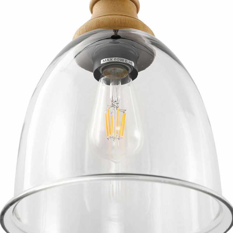 Luminaire suspendu en bois 1 lumière Aashka