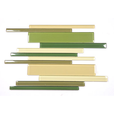12" x 12" Glass Mosaic Brick Joint Tile