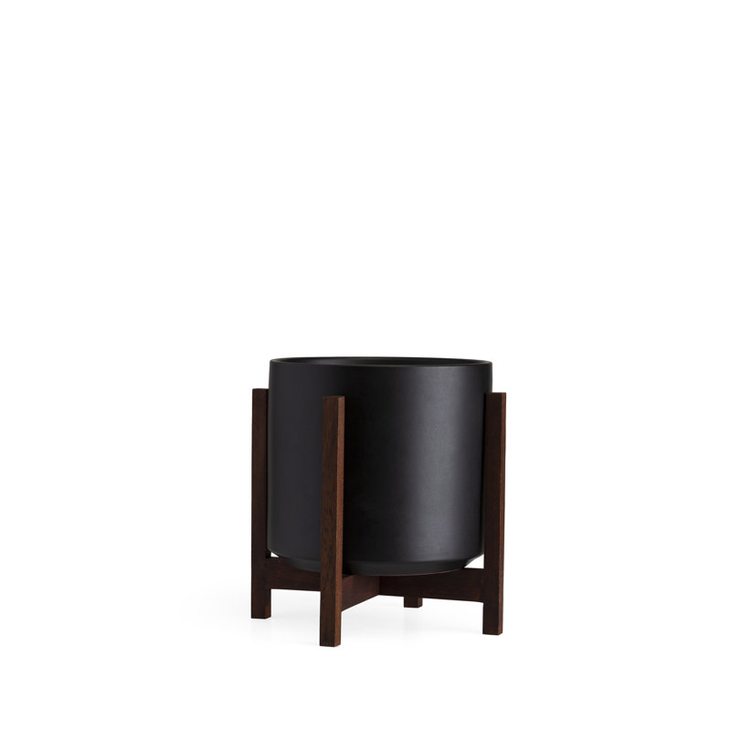 Keyes Pot Planter, Black/Dark, 10.25" H x 10" W x 10"