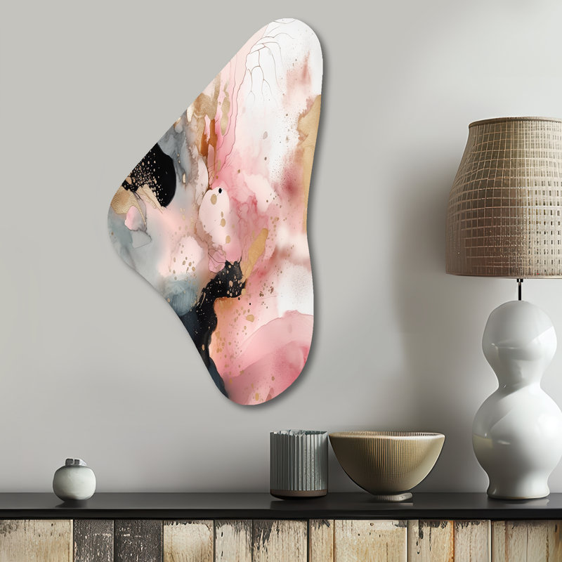 Friedel - Art abstrait en forme de marbre, sculpture murale asymétrique en métal, H 31 po x l 17 po x P 1 po