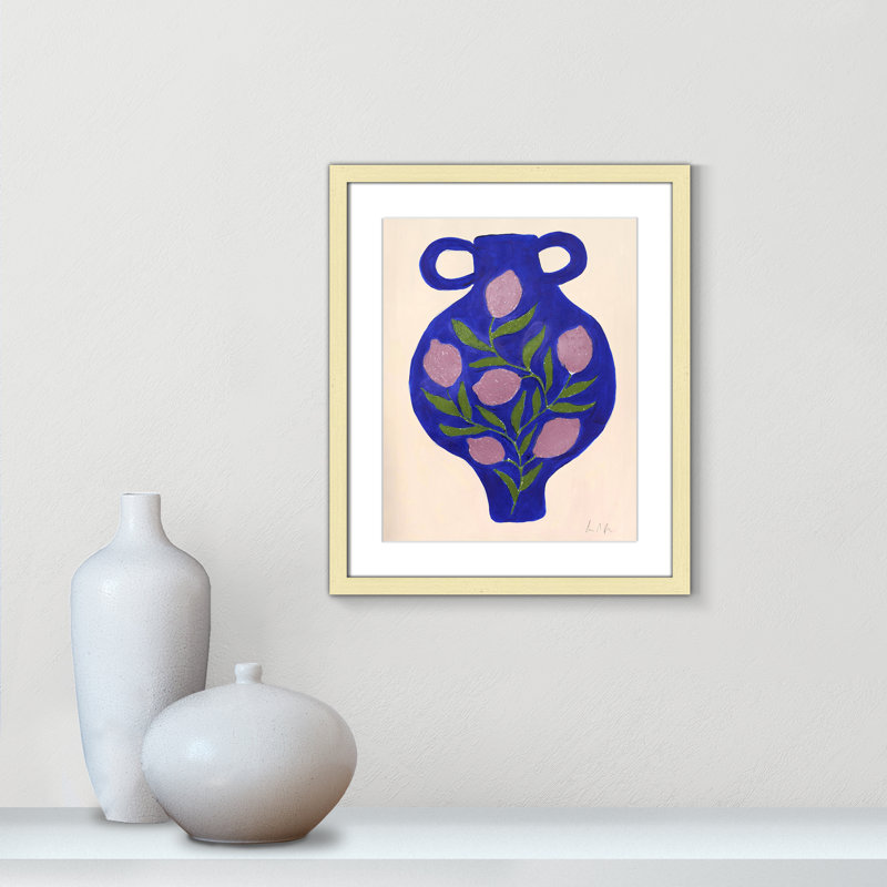 Vase n ° 03 par Camilla Bergqvist, H 19 po x l 16 po x P 1,25 po, Reproduction encadrée dorée avec passe-partout