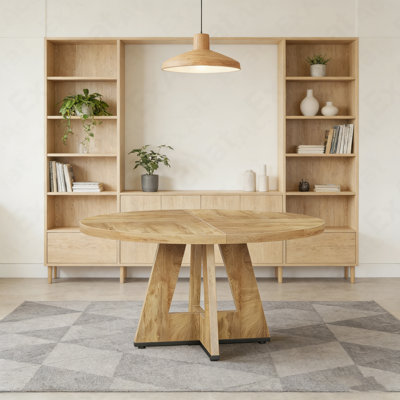 Table de salle à manger ronde pour table de cuisine en bois de 4 po et 47 po