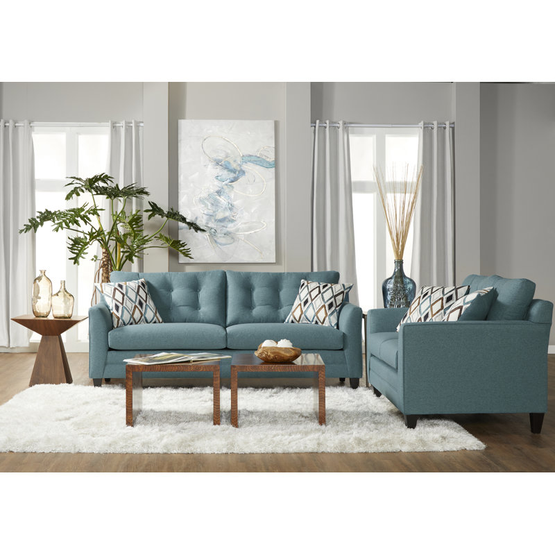 Canapé-lit rembourré 81,5 po Beversley, 100% polyester bleu sarcelle
