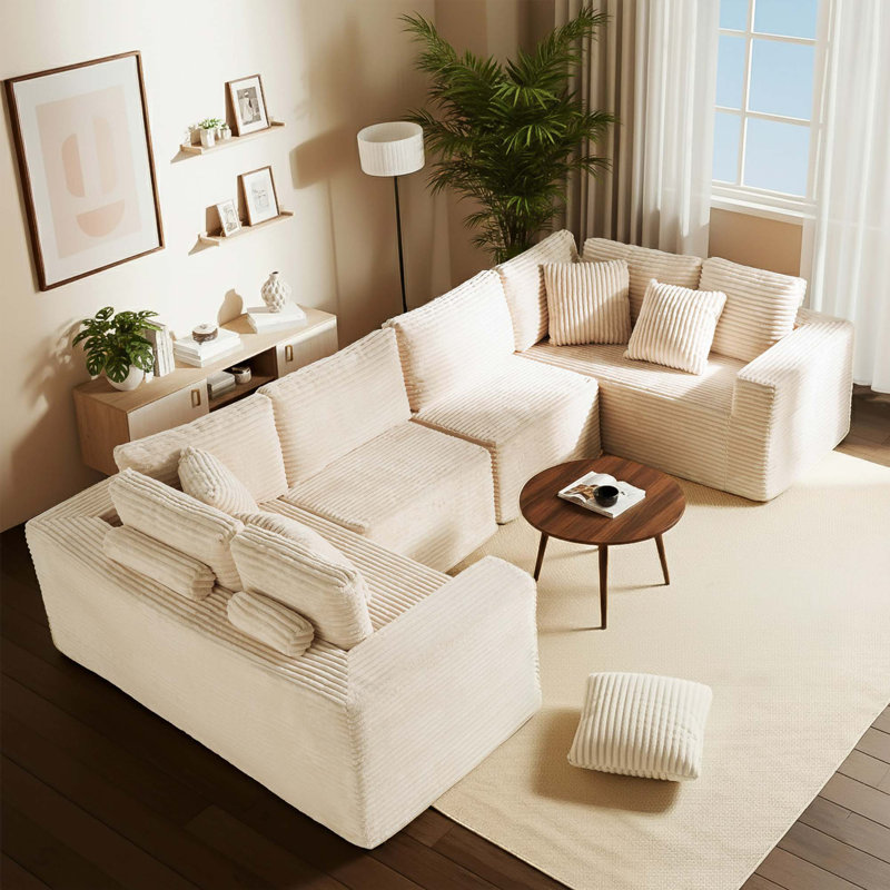 Canapé modulaire ergonomique avec méridienne réversible