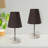 Amandev Simple Designs Sand Nickel Mini Basic Table Lamp with Tapered Fabric Shade-727904199