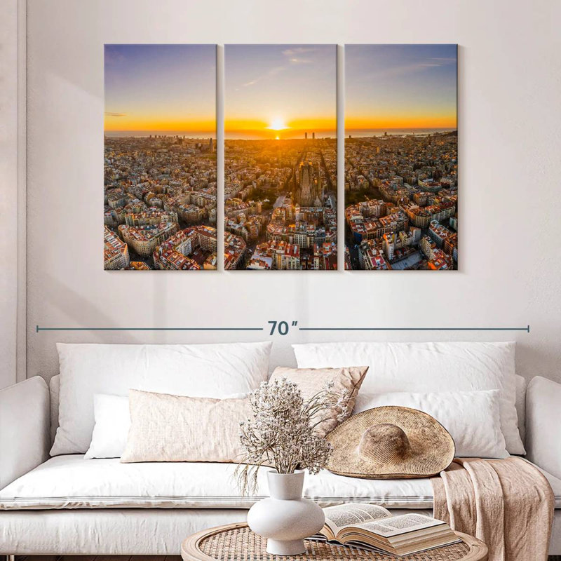 Ville de Barcelone, H 32 po x l 50 po