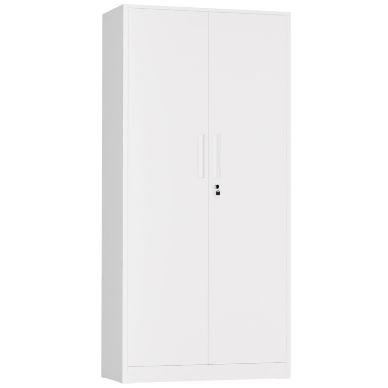 Armoires de rangement en acier à 5 tablettes avec serrure Lakenzie (H 72 po x l 32 po x P 16 po), Blanc