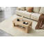 Table basse moderne à 2 niveaux pour mobilier de salon, table centrale rectangulaire avec tablette de rangement ouverte. La table basse à double couche est fabriquée en panneau de fibres à densité moyenne. Assemblage stable et durable, facile-1353615093