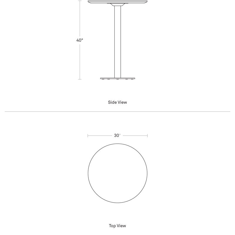 Easy Round Dining Table, Walnut, Matte Black, 40" H x 30" W x 30" L