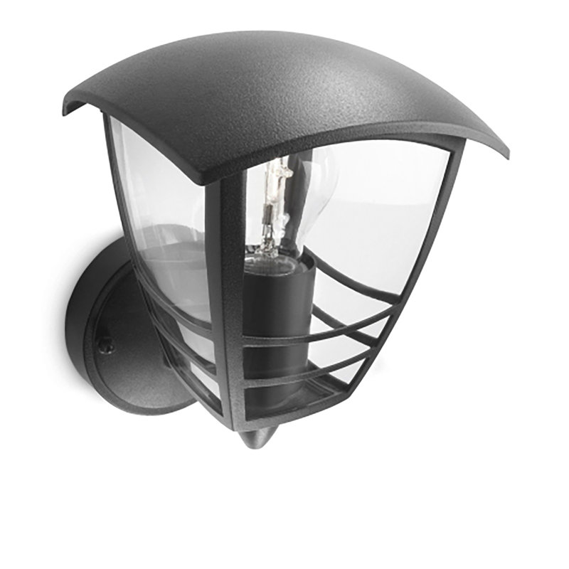 Philips LED Creek Outdoor Wall Lantern Up 60W, Black