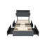 Cadre de lit simple avec station de charge USB et lumières DEL, cadre de lit simple avec tête de lit et 4 tiroirs de rangement, D