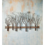 Metal and Natural Vine Seven Winter Tree Wall Décor