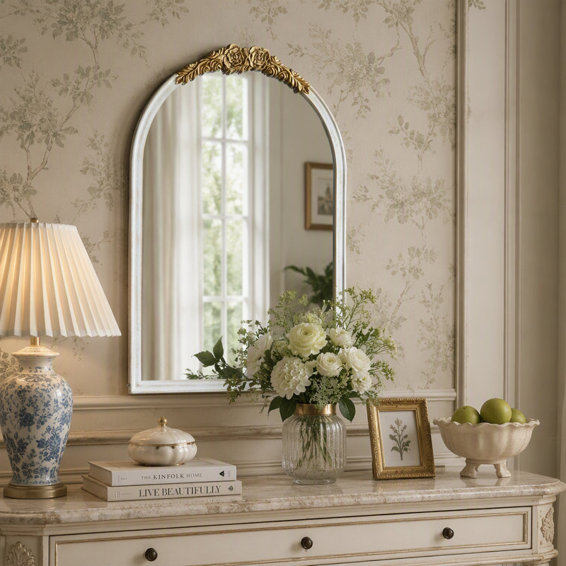 Miroir mural - Miroir de style antique vieilli pour le salon, la chambre à coucher et le vestibule, Arche