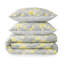 Ensemble de housse de couette 3 pièces en satin de coton gris et jaune 200 pièces Martha Stewart Mariel-66007806