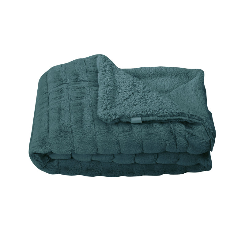 Jeté Super Mink, Bleu sarcelle foncé, L 60 po x L 80 po