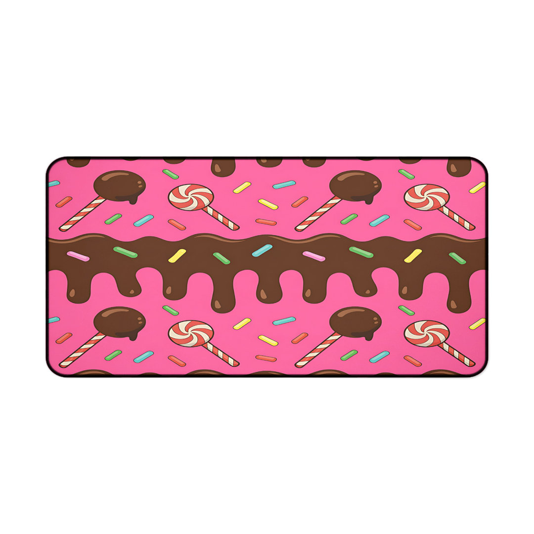 Chocolate Lollipop Sprinkles Desk Mat