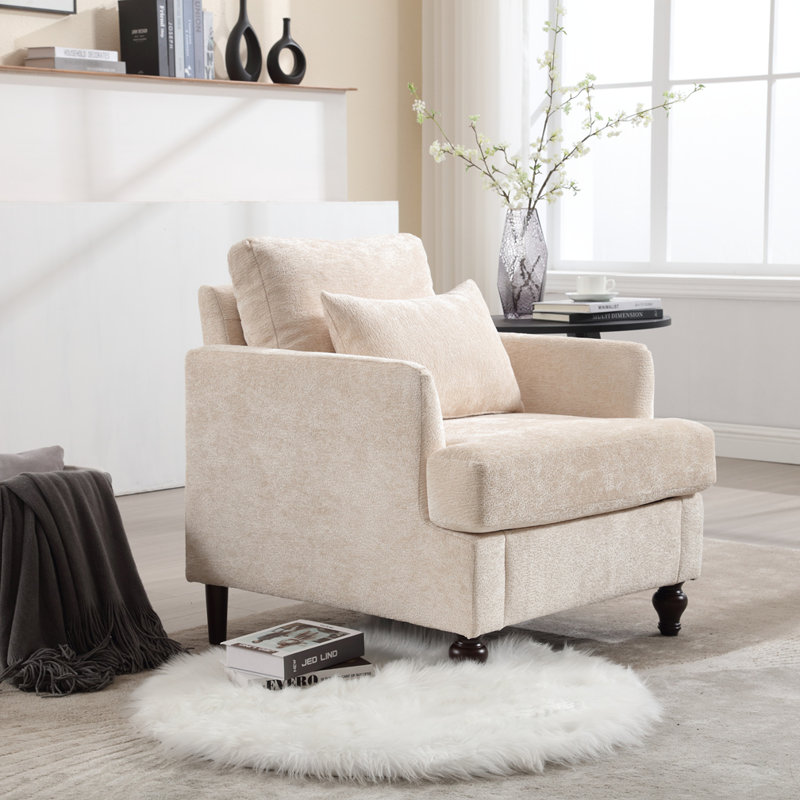 Fauteuil en chenille avec cadre en bois