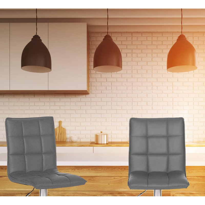 Sadru Counter Stool with Metal Frame, Grey