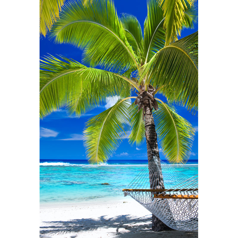 Palmier sur la plage - Photographie sur toile tendue, L 12 po x H 18 po