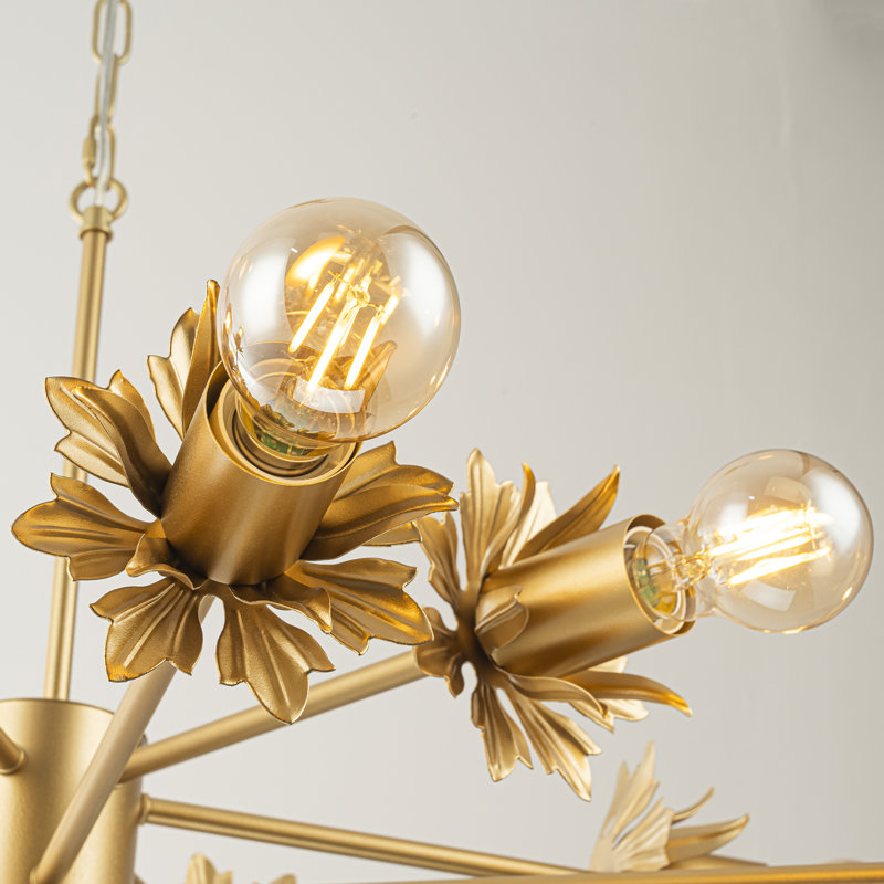 Ophelia 12-Light Modern Linear Sputnik Chandelier, Gold