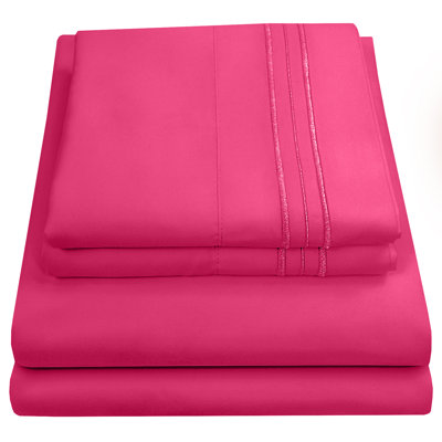 Luxurious Classic Soft Solid 1800 Series Microfiber Sheet Set, Various Colors and Sizes