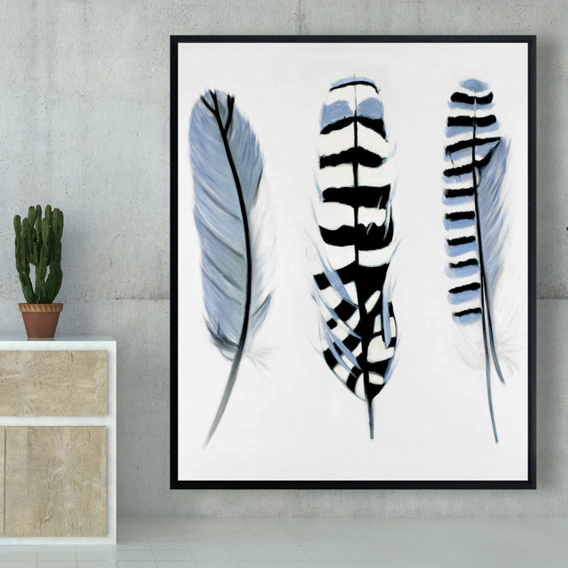 Delicate Feathers - Bohemian Framed Canvas for Home Decor